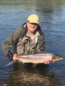 Angler with big salmon from River Ribble