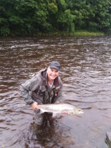Angler with fresh-run salmon from River Ribble